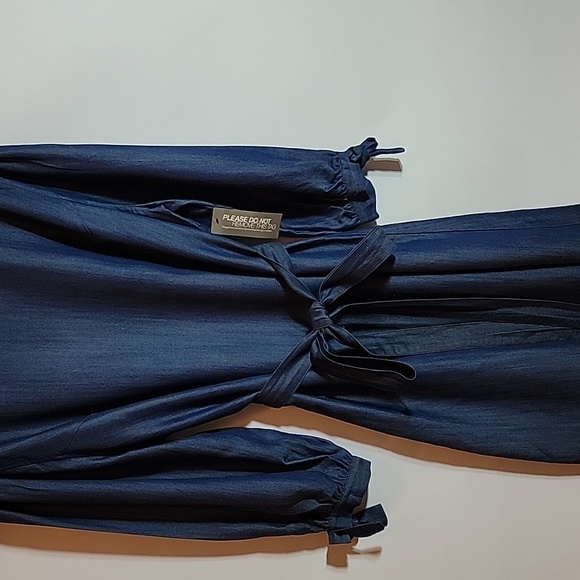 NY & COMPANY EVA MENDEZ | Tie Waist Denim Look Dress - Picture 2 of 7